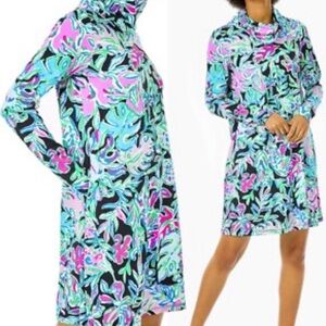 Lilly Pulitzer dress UPF 50+ Chilly Lilly Onyx lets go floral size large